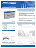 Technical Specifications for (Power-Sonic Batteries, 6 Volts) PS-6100